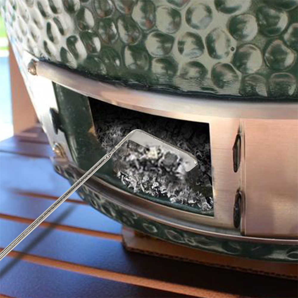 MCD Kamado Grill Charcoal Smoker Accessories: Stainless Steel Ash Cleaner & Cast Iron Ash Tool