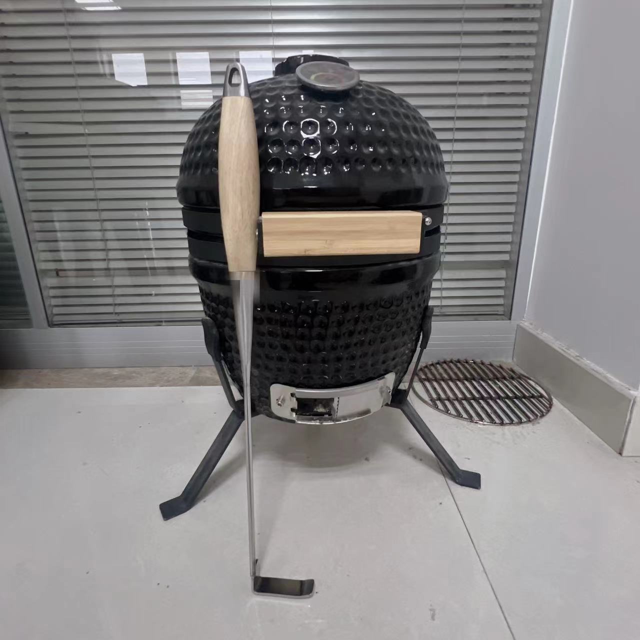 MCD Kamado Grill Charcoal Smoker Accessories: Stainless Steel Ash Cleaner & Cast Iron Ash Tool