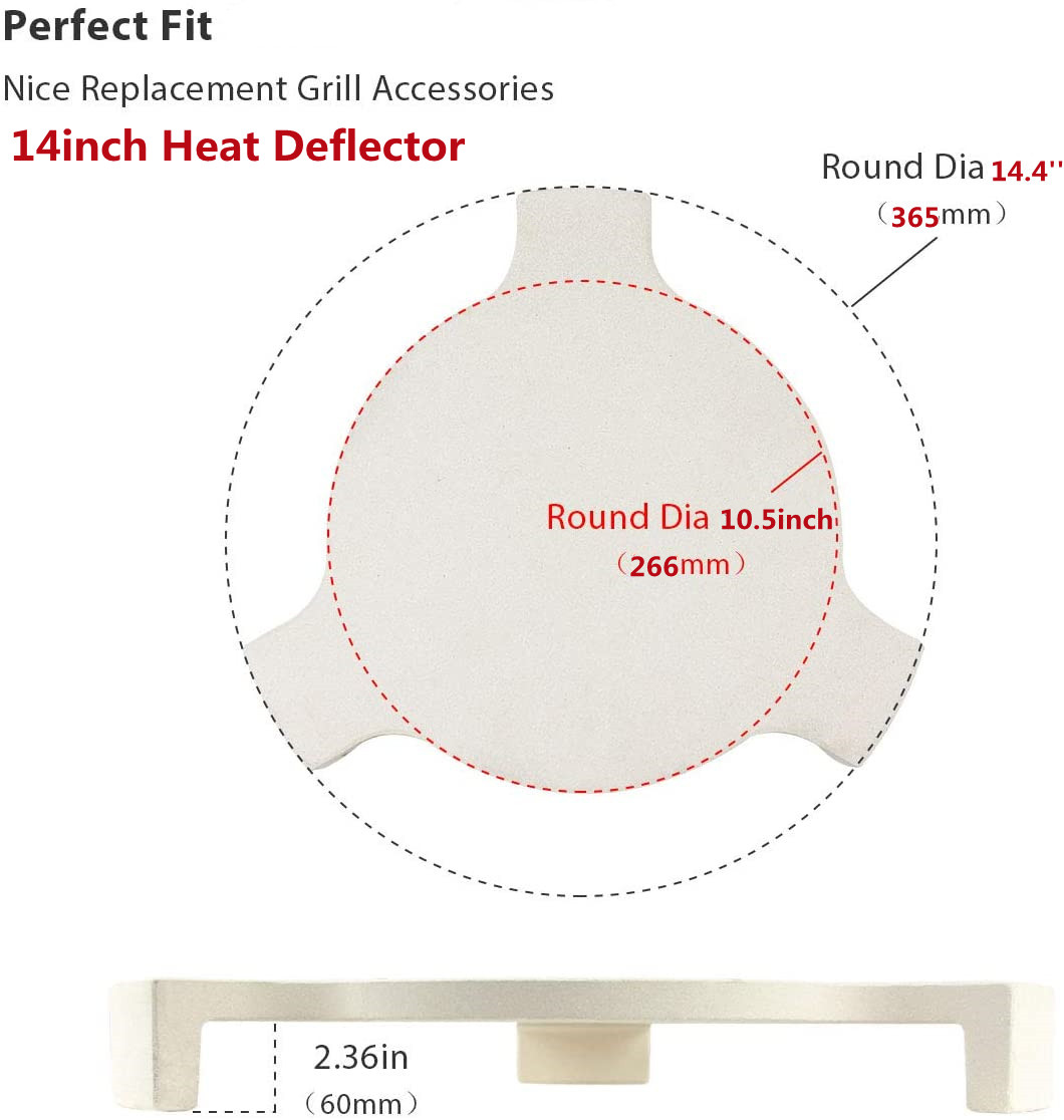 MCD Kamado Kamado BBQ Grill Heat Deflector Plate Setter Accessory Smoking & Pizza Stone Grill Accessories