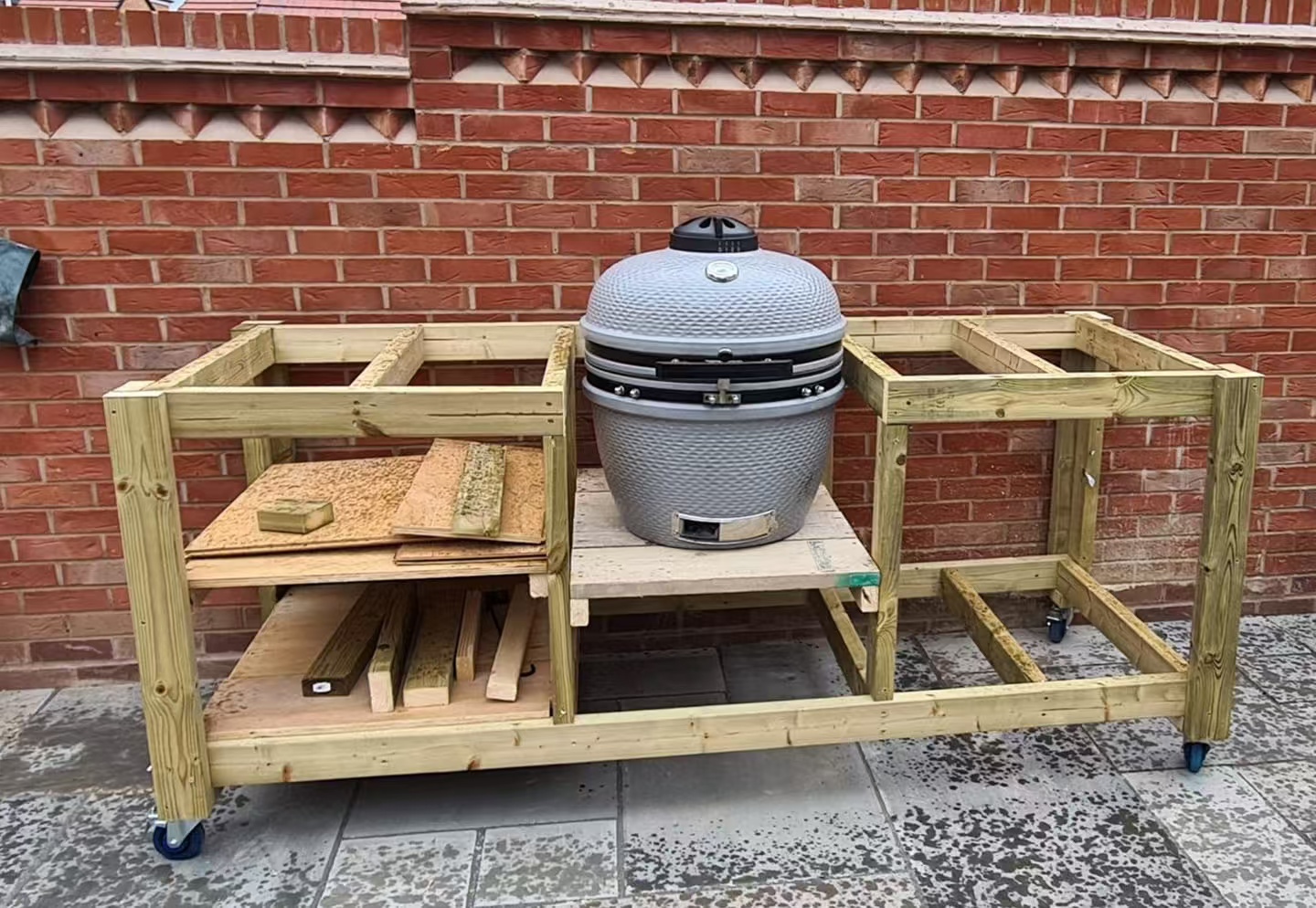 MCD 22inch commercial smokeless bbq grill Kamado outdoor trolley grilling baking bbq kitchen