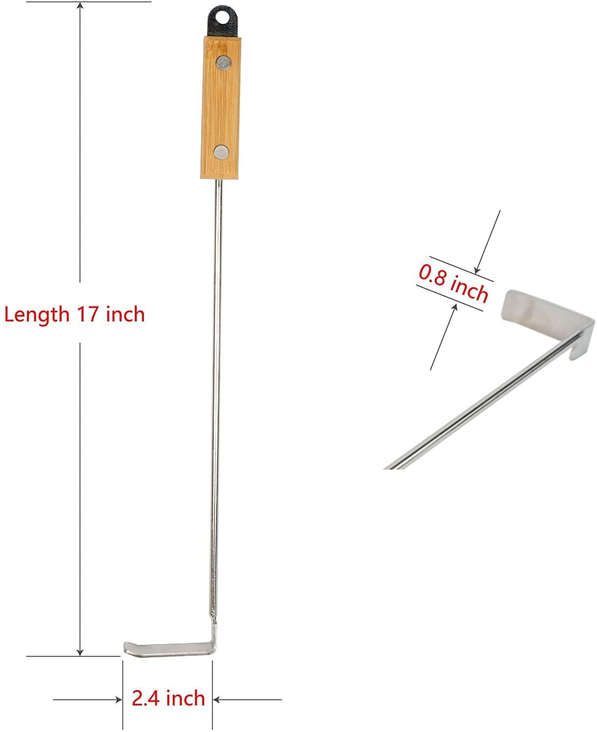 MCD Kamado Grill Charcoal Smoker Accessories: Stainless Steel Ash Cleaner & Cast Iron Ash Tool