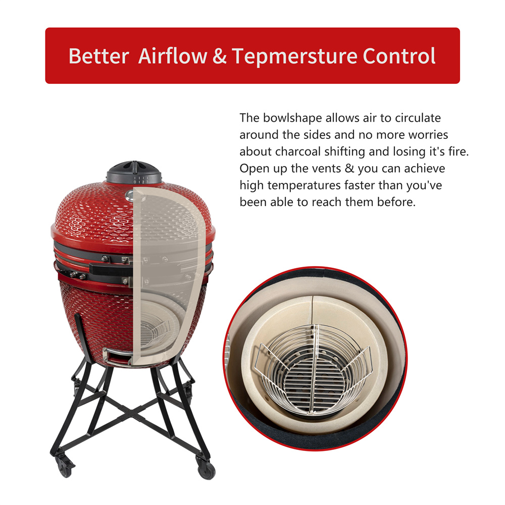 MCD Ceramic Kamado Grill Outdoor Barbecue Accessory: Rust-Resistant Stainless Steel Ash and Charcoal Storage Basket