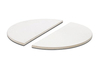 Ceramic Half-Moon Pizza Stone: White, Multifunctional for Outdoor BBQ, Grill & Kamado Accessories