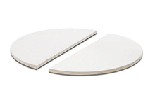 Ceramic Half-Moon Pizza Stone: White, Multifunctional for Outdoor BBQ, Grill & Kamado Accessories