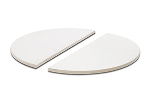 Ceramic Half-Moon Pizza Stone: White, Multifunctional for Outdoor BBQ, Grill & Kamado Accessories