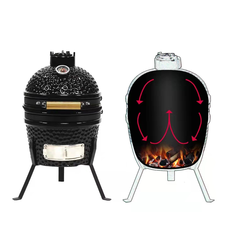 MCD 12inch reliable supplier Kamado ceramic charcoal trolley bbq grill rotisserie outdoor kitchen