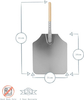 High Quality Stainless Steel MCD Pizza Peel with Wooden Handle for Outdoor Kitchen BBQ Cooking Easy Grip Accessory