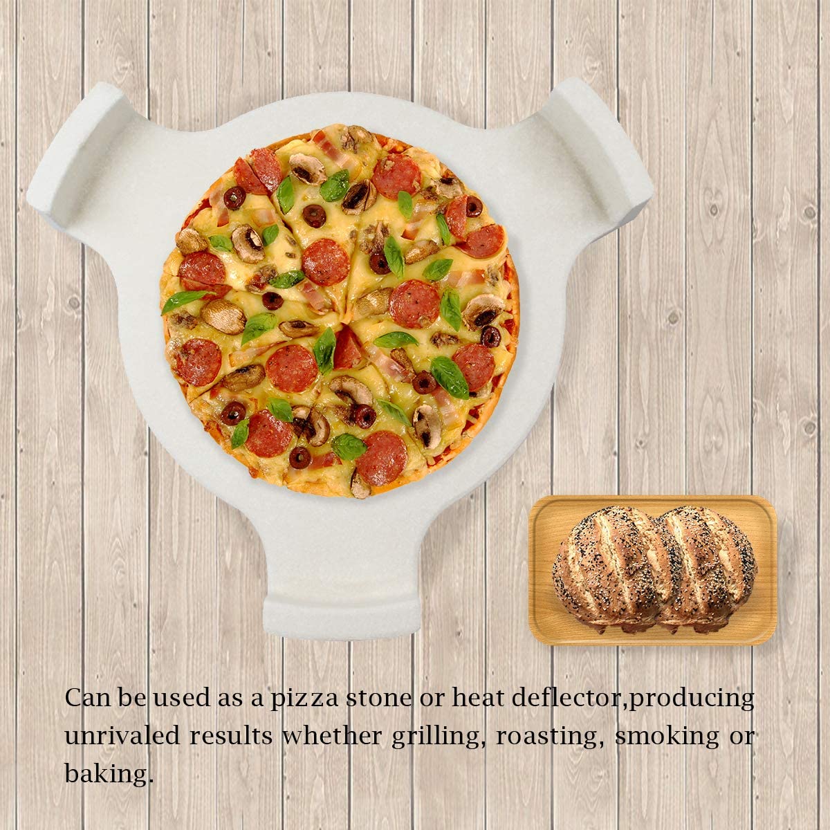 MCD Kamado Kamado BBQ Grill Heat Deflector Plate Setter Accessory Smoking & Pizza Stone Grill Accessories
