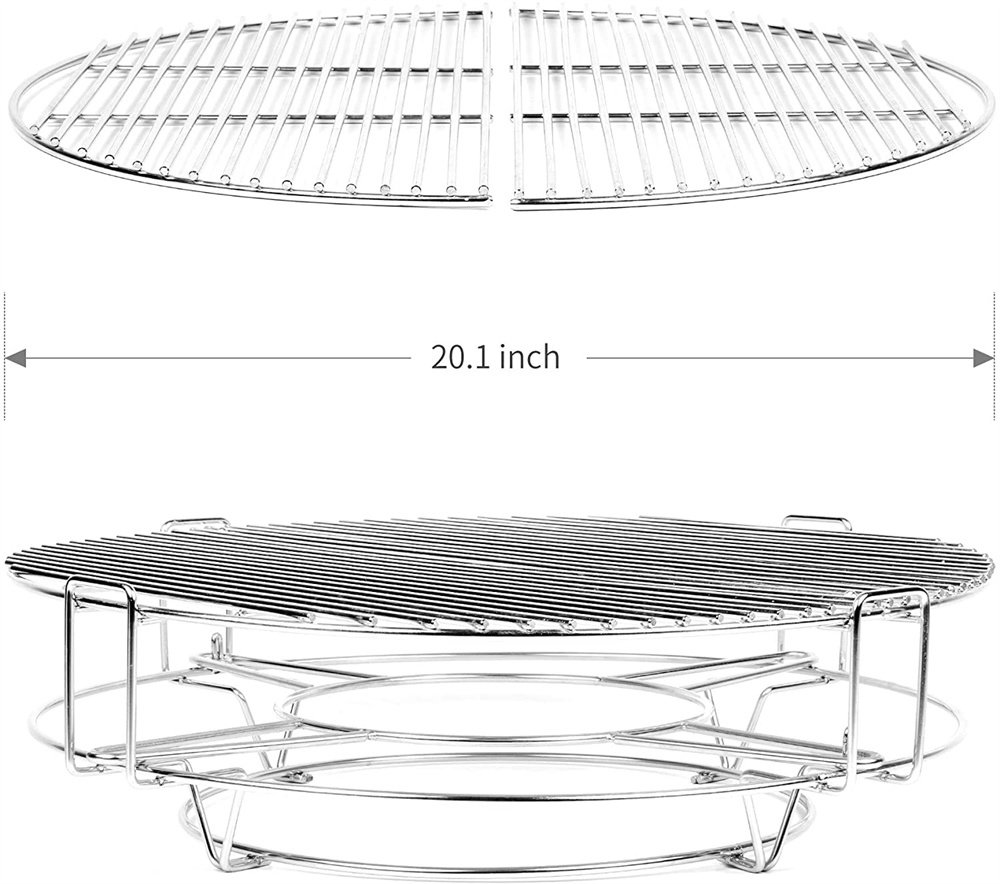 3-Tier Divided System Cooking Grate with Stainless Steel Flexible Grid: Must-Have Kamado Grill Accessory