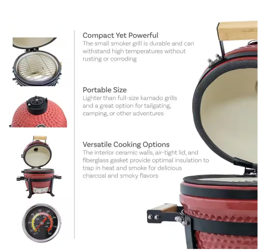 MCD 13inch charcoal bbq grills indoor outdoor Kamado ceramic camping bbq grill equipment