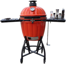24" MCD Outdoor Adjustable Height BBQ Grill Kamado Ceramic Charcoal Cooker BBQ Set Grill – Versatile Outdoor Cooking Solution 